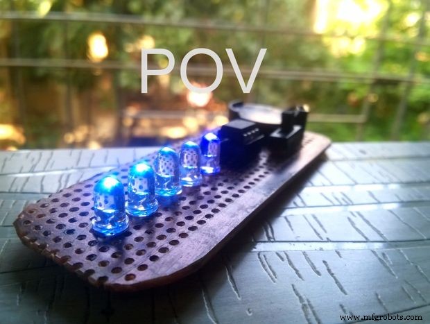 Build a Portable Persistence of Vision Display with Arduino UNO and ATtiny85