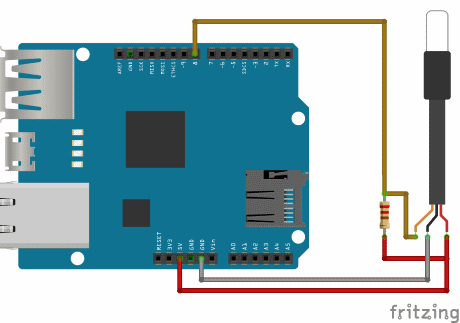 Arduino UNO & WiFi Shield: Real-Time Temperature Display on the Web via Serial