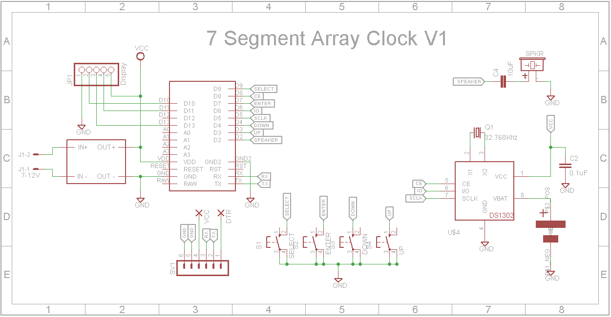 Build a Precise 7‑Segment Clock with Arduino Pro Mini & DS1302 RTC