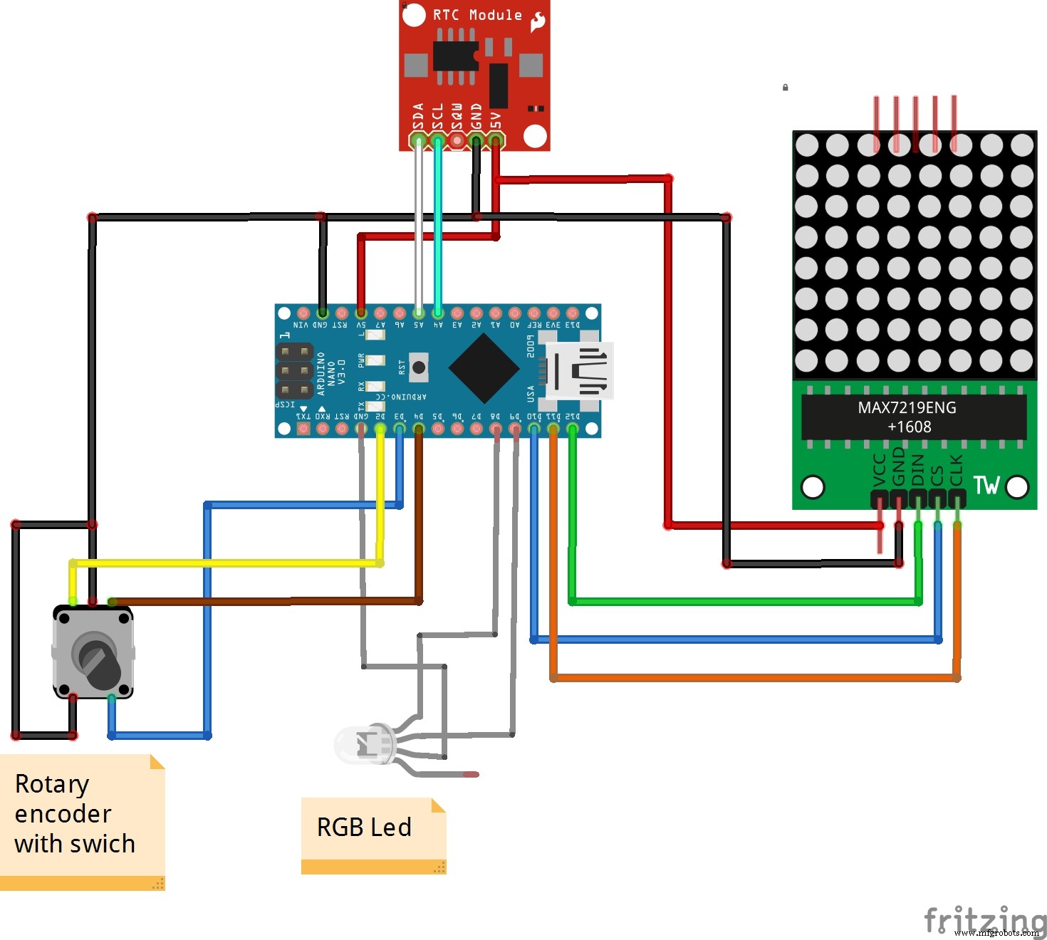 Arduino Flip Clock with 8×8 LED Matrix – DIY Real‑Time Clock Project