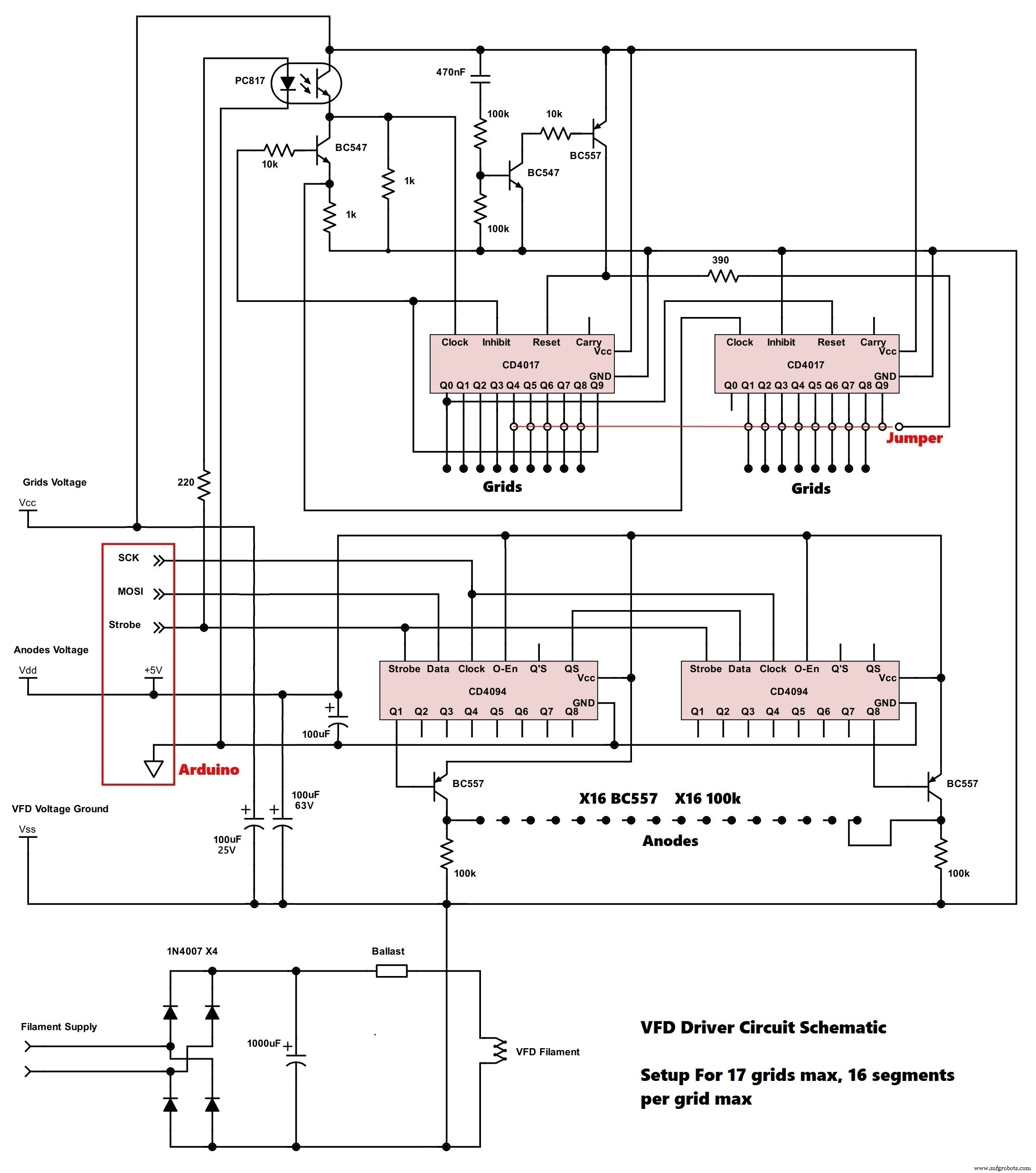 Arduino‑Based Vacuum Fluorescent Display (VFD) Controller Kit