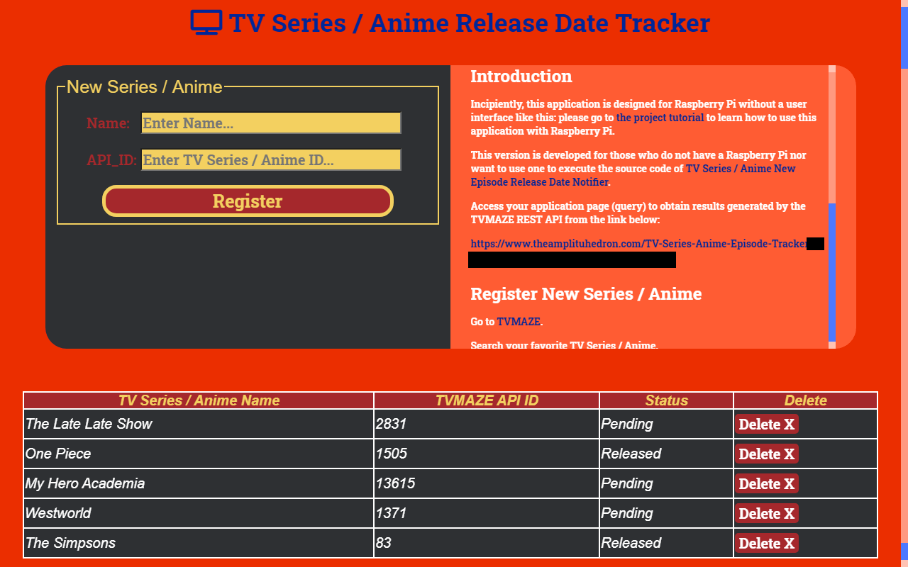 Automated TV Series & Anime Release Date Notification System