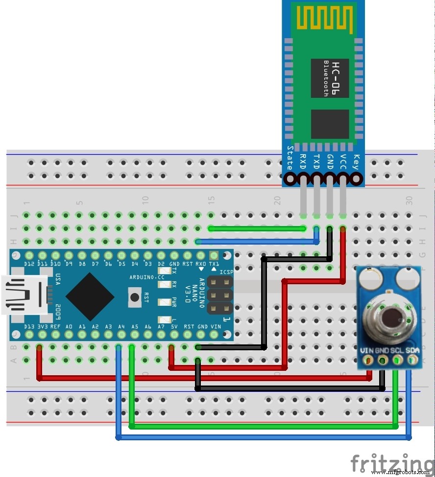 Wireless IR Temperature Scanner – Arduino Nano with Bluetooth & MLX90614