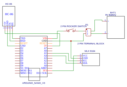 Wireless IR Temperature Scanner – Arduino Nano with Bluetooth & MLX90614