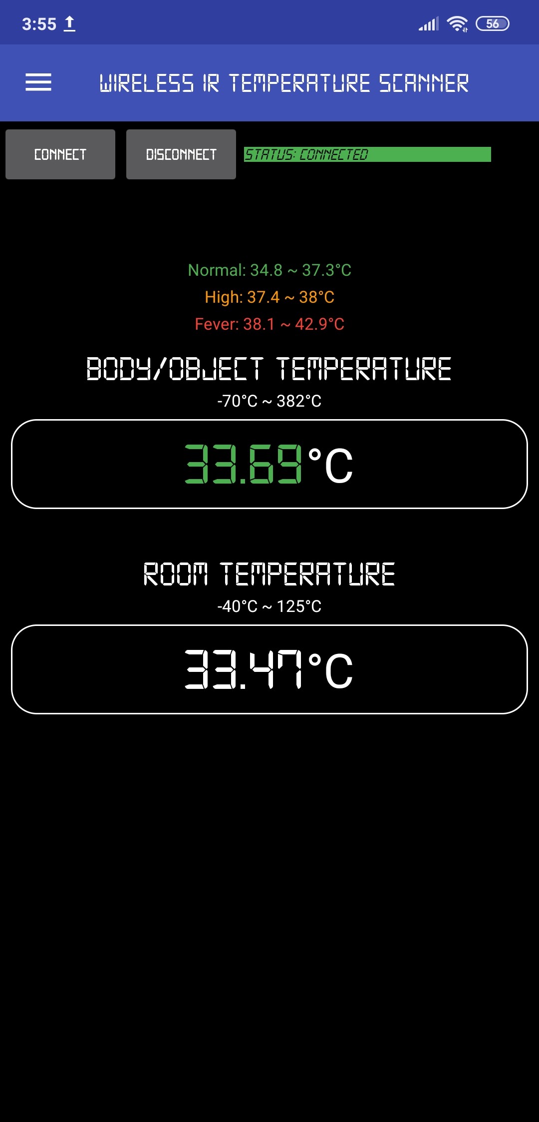 Wireless IR Temperature Scanner – Arduino Nano with Bluetooth & MLX90614