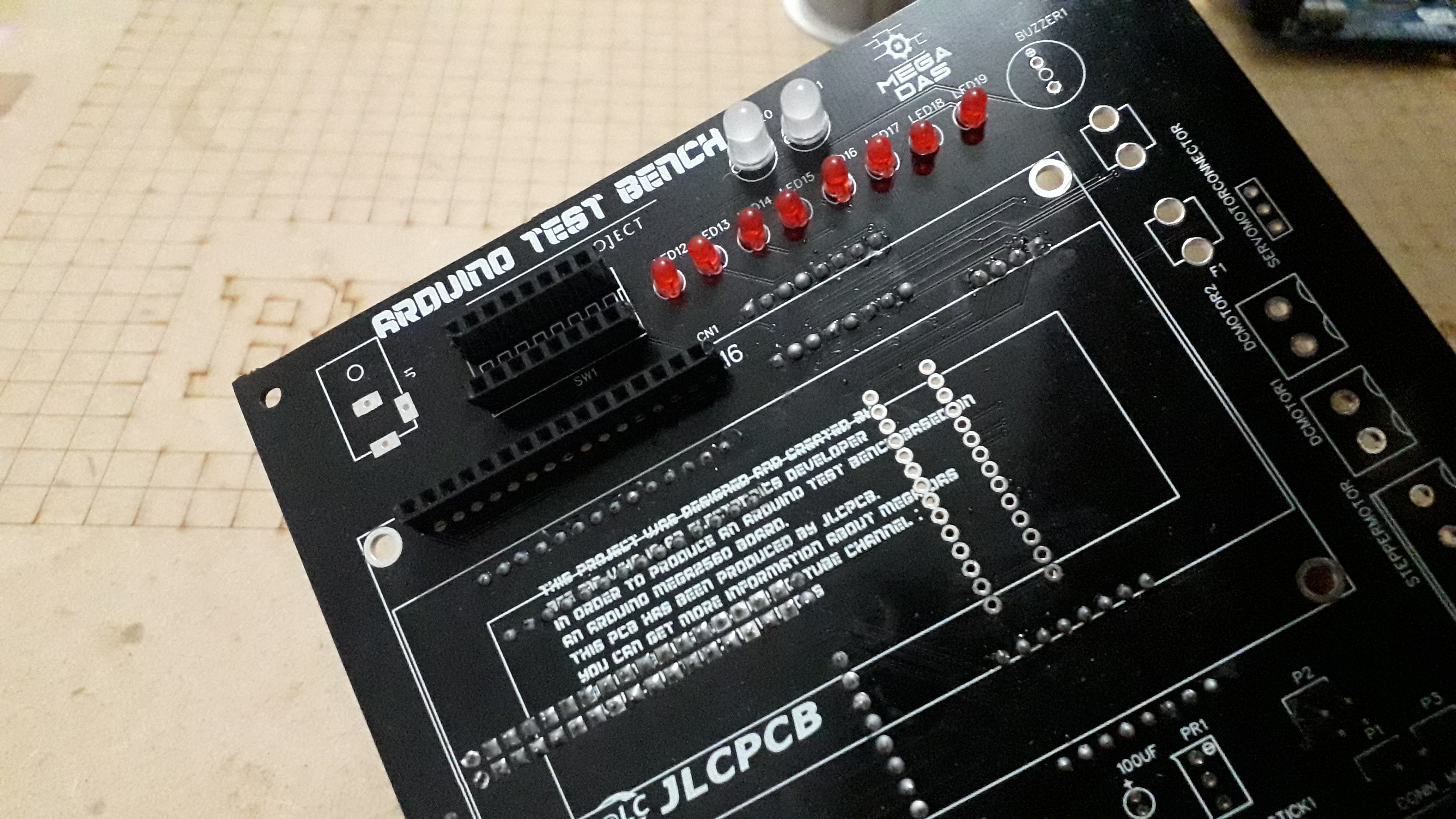 Comprehensive Arduino Training Kit with Mega 2560, Sensors, Motors, and Custom PCB