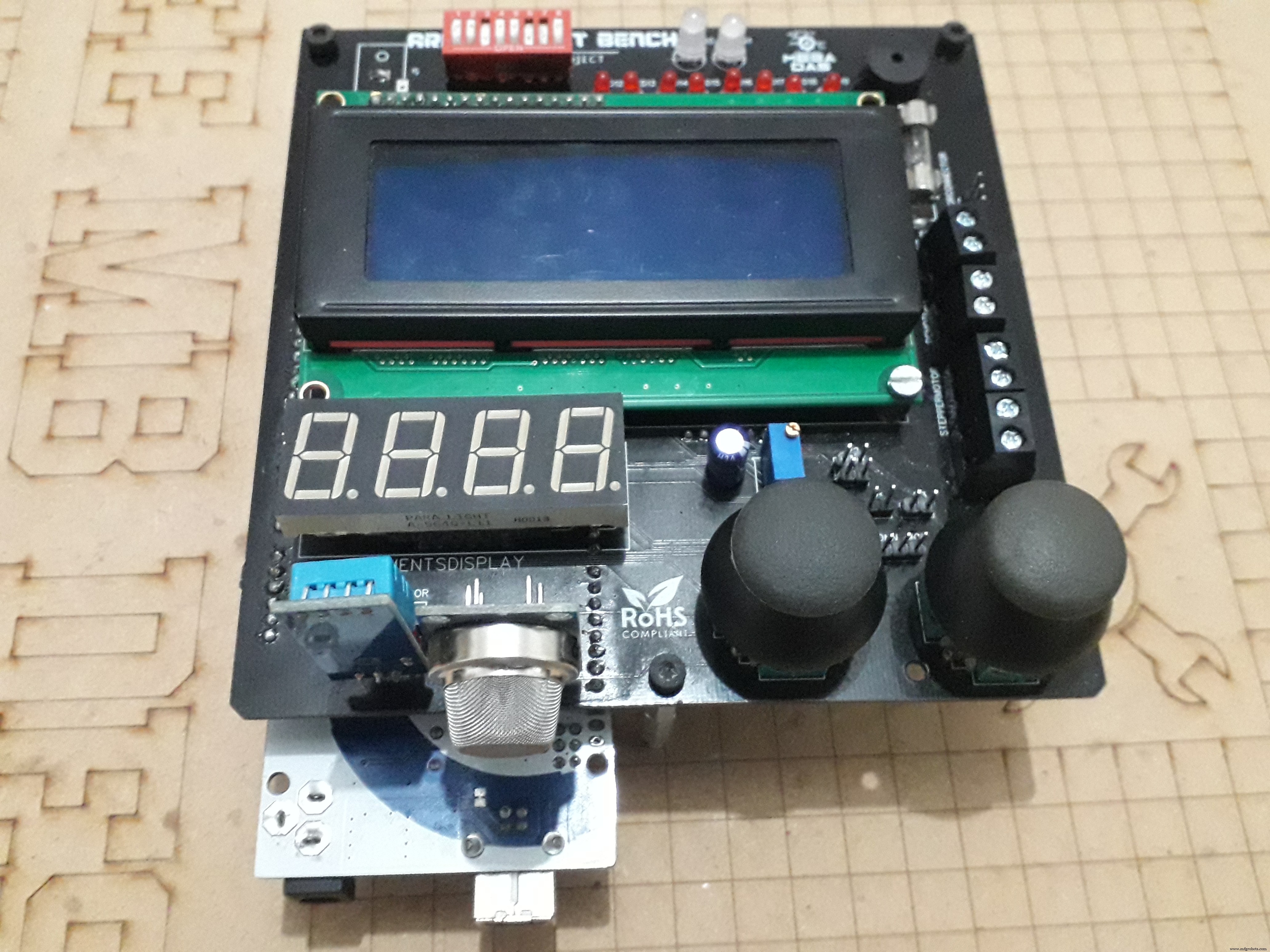 Comprehensive Arduino Training Kit with Mega 2560, Sensors, Motors, and Custom PCB