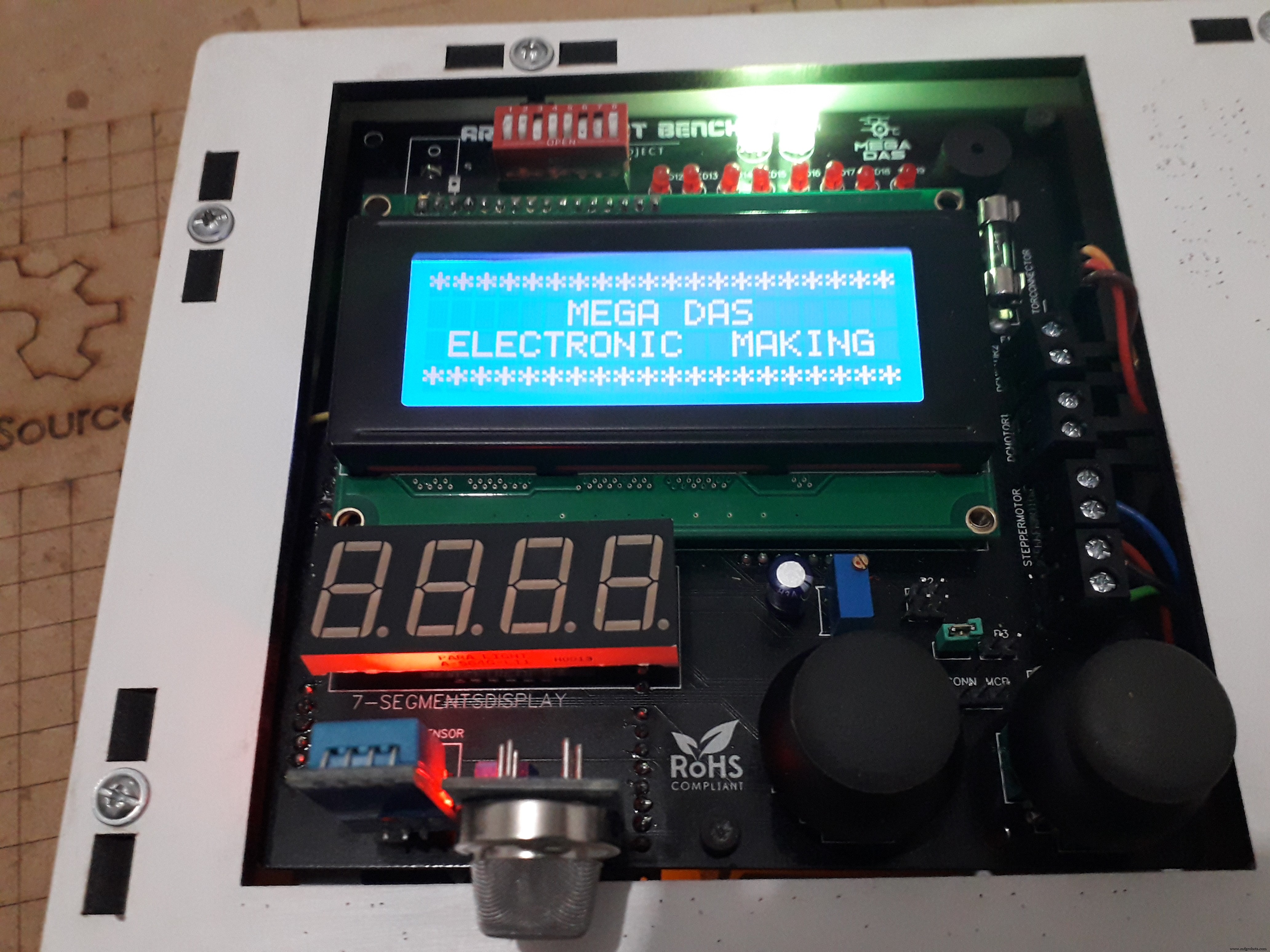 Comprehensive Arduino Training Kit with Mega 2560, Sensors, Motors, and Custom PCB