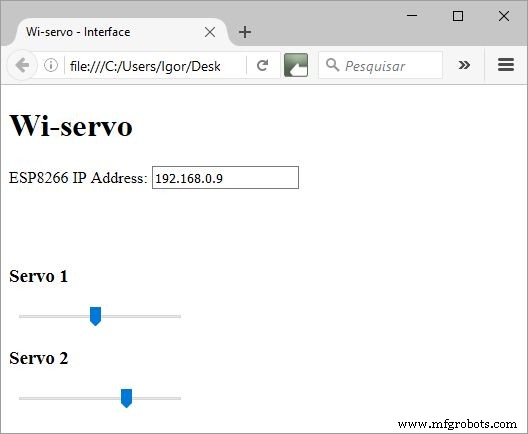 Wi-Servo: Control Servomotors Over Wi‑Fi Using a Web Browser