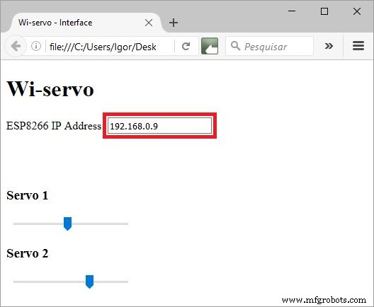 Wi-Servo: Control Servomotors Over Wi‑Fi Using a Web Browser