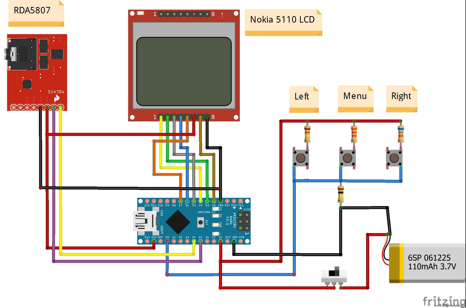 Compact RDA5807 Mini Stereo Radio – Arduino Nano Project