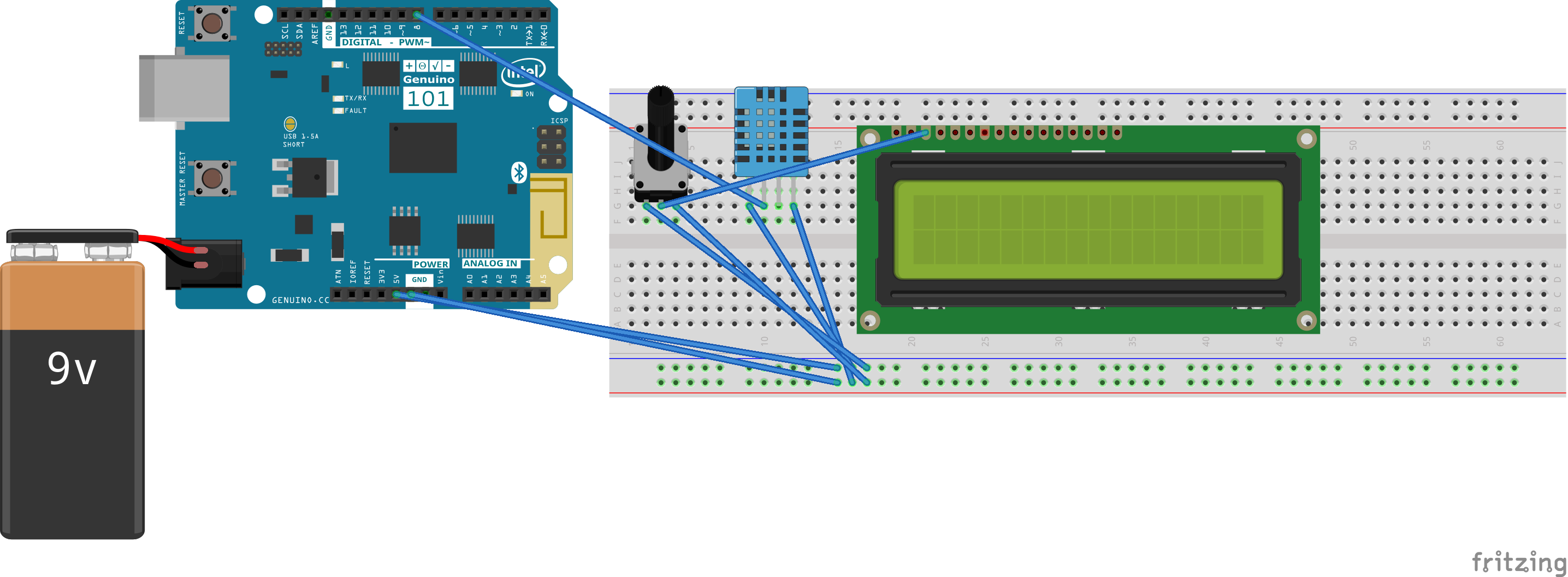 Arduino 101: Build a Pedometer with DHT11 Sensor & LCD Display