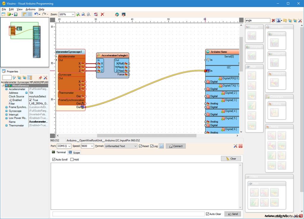 Calculate Tilt Angles from MPU6050 Acceleration Using Arduino Nano