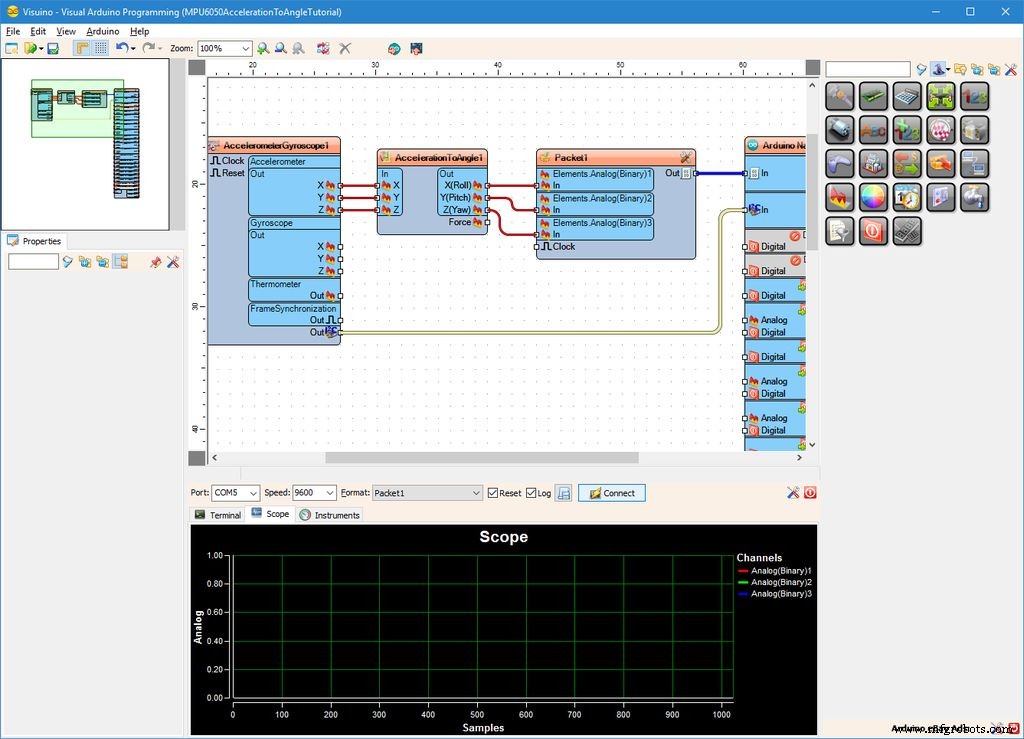 Calculate Tilt Angles from MPU6050 Acceleration Using Arduino Nano
