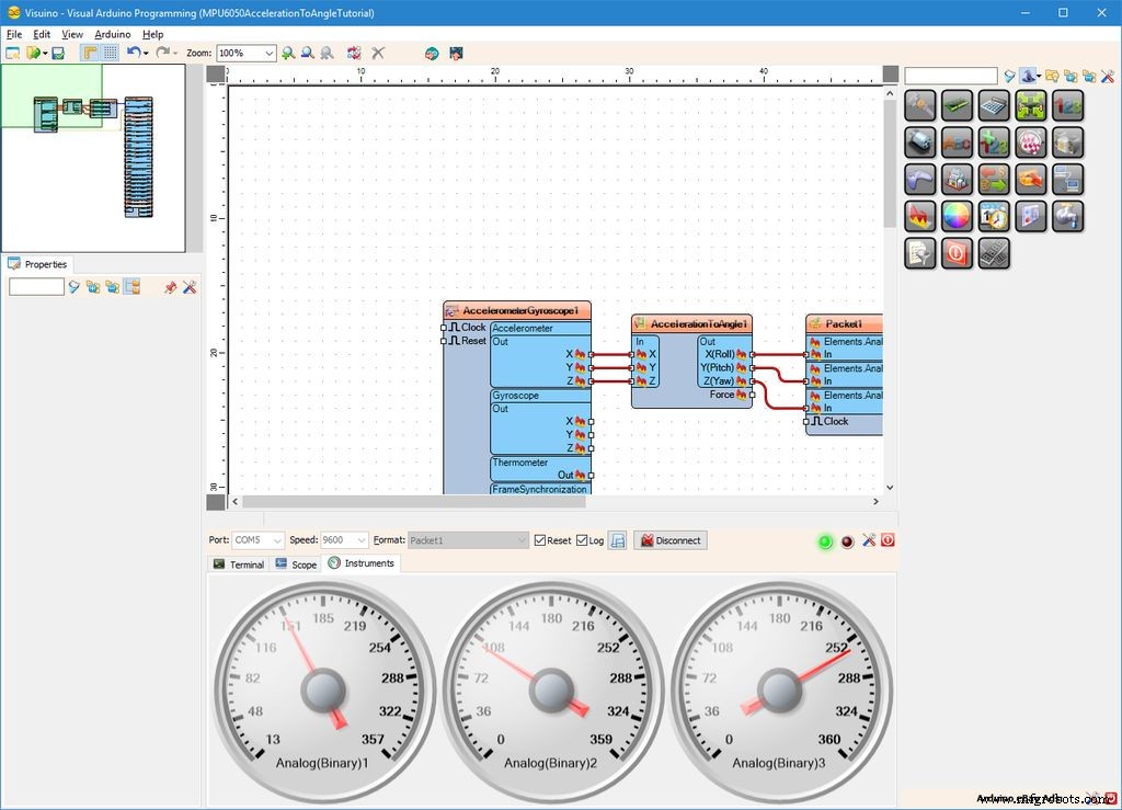 Calculate Tilt Angles from MPU6050 Acceleration Using Arduino Nano