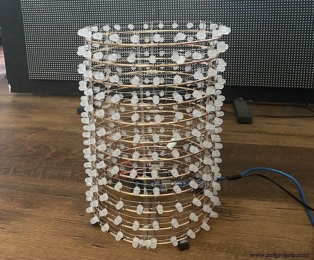 LED Tower Art: Programmable RGB Cylinder-Inspired Design