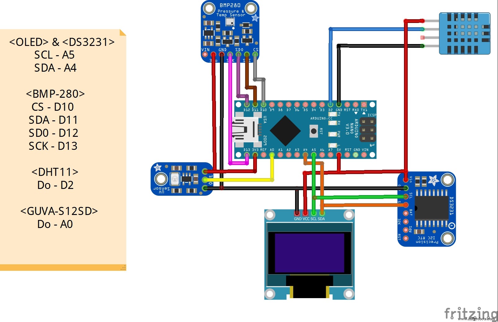 Arduino Nano Weather Station: Sensor Kit & OLED Display