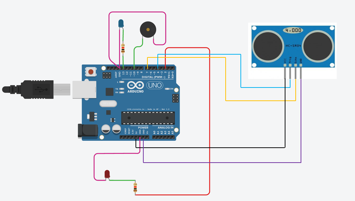 Advanced Arduino Collision Warning System – Visual & Audio Alerts for Vehicle Safety