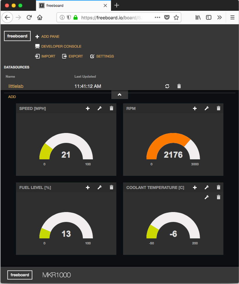 IoT4Car: Capture & Analyze Vehicle Telemetry with Arduino MKR1000