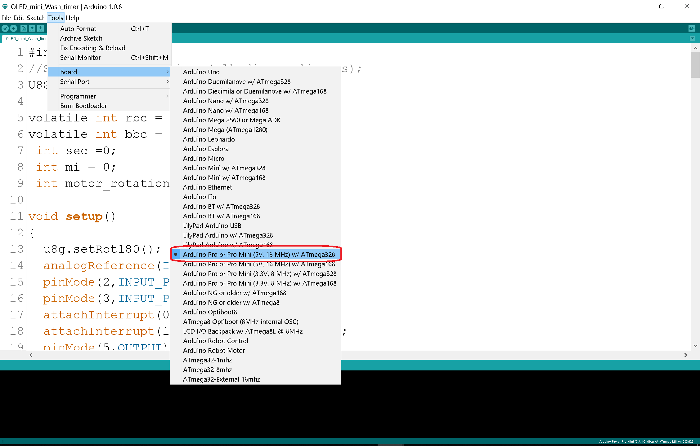 Intelligent Washing Machine Timer Using Arduino Pro Mini and OLED Display