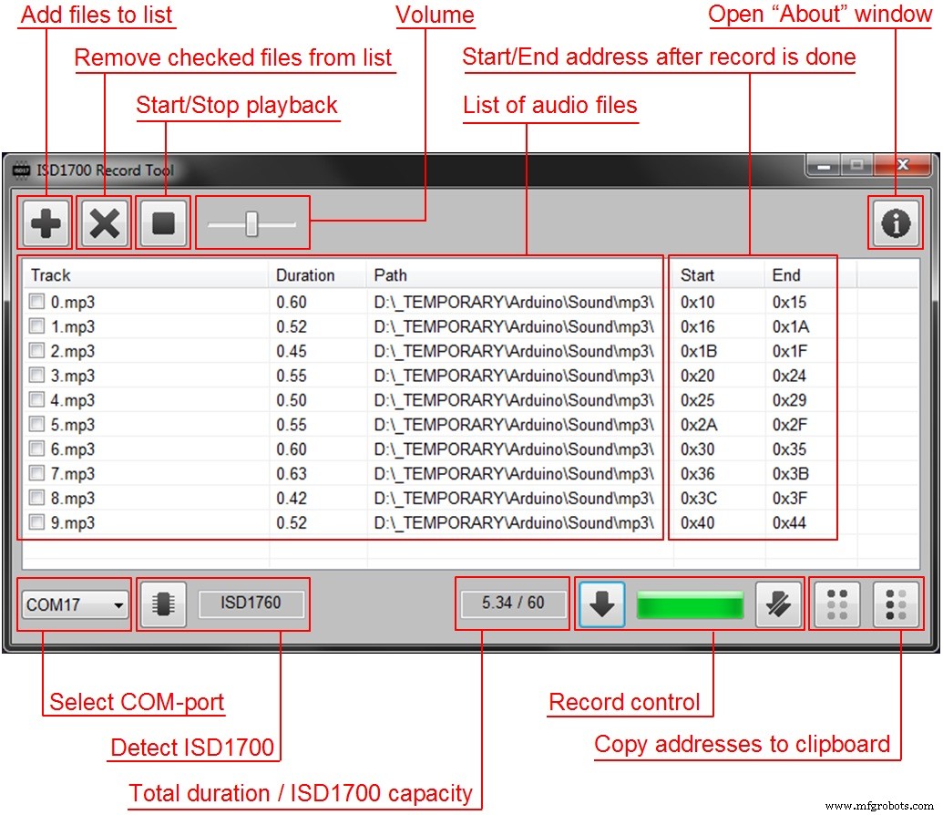 Efficient ISD1700 Audio Recording Software & Arduino Setup Guide