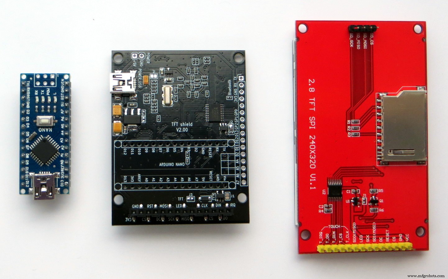 High-Performance 2.8” TFT Shield for Arduino Nano – 320×240 SPI Display