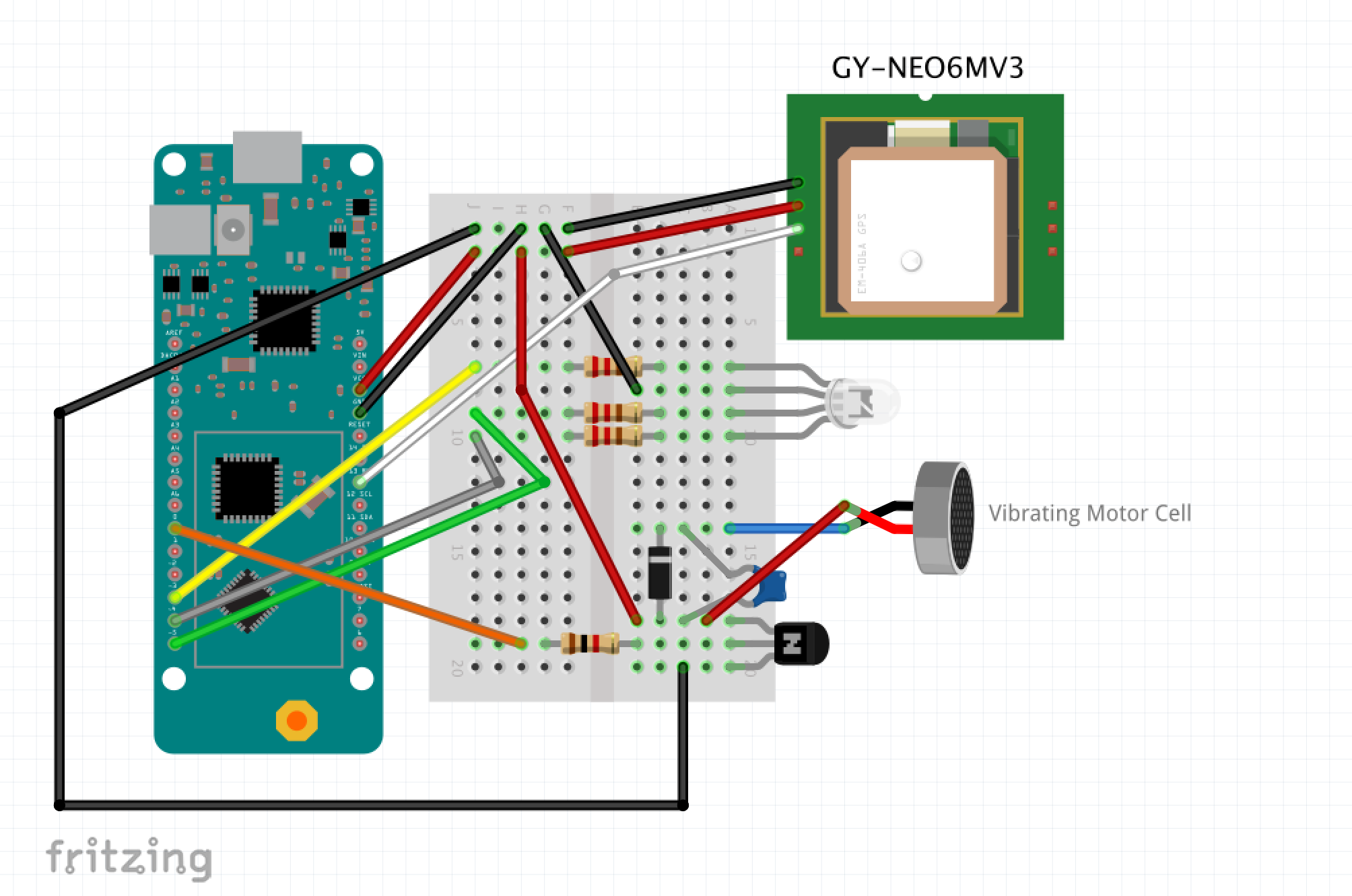SmartWay: Comprehensive Kit for Vibrating Motor, RGB LED, GPS Module & Arduino MKR Fox 1200 Projects