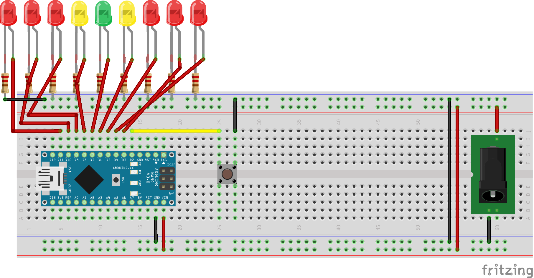 DIY LED Roulette Game – Build a One‑Person Arcade with Arduino Nano