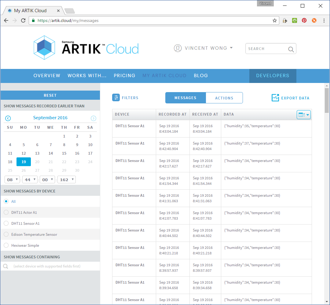 Arduino MKR1000 + DHT11 Sensor: MQTT IoT Demo on Samsung ARTIK Cloud