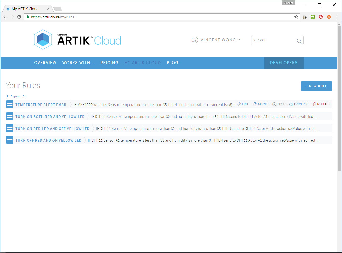 Arduino MKR1000 + DHT11 Sensor: MQTT IoT Demo on Samsung ARTIK Cloud