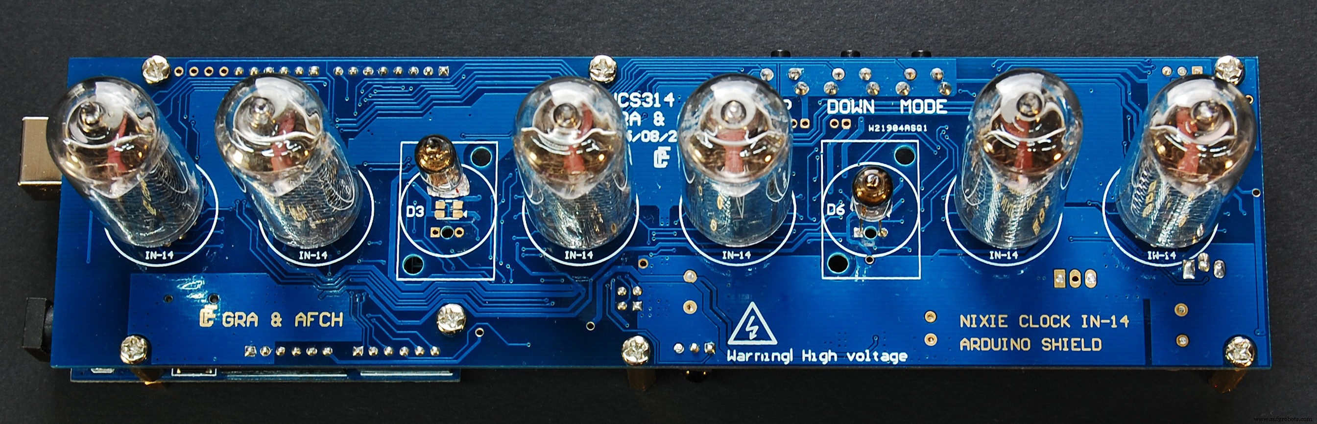 Nixie Tube Clock Shield NCS314 for Arduino UNO/MEGA – IN‑14/IN‑12 Compatibility