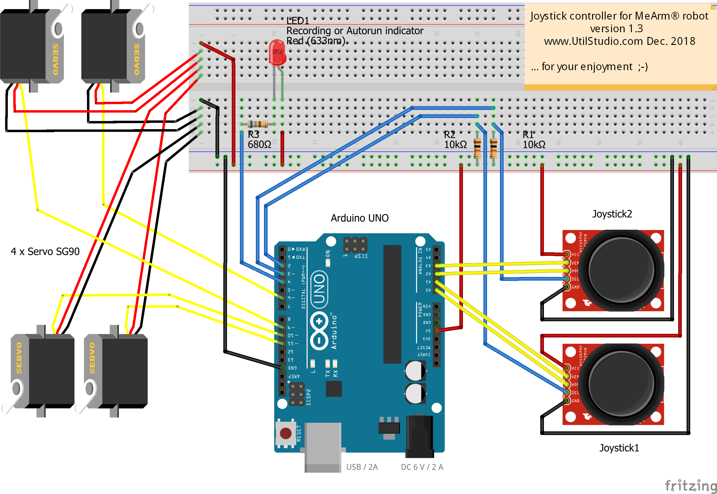 Precision Joystick Controller for MeArm Robot – Record & Replay Coordinates with Arduino Uno