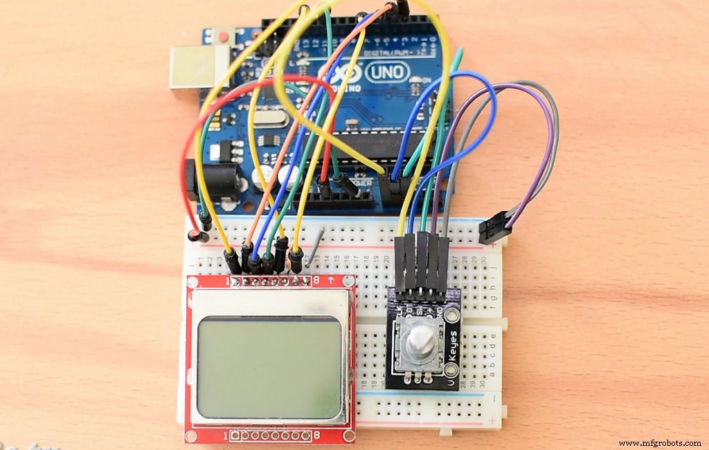 Create a Rotary Encoder‑Controlled Menu on a Nokia 5110 LCD with Arduino UNO