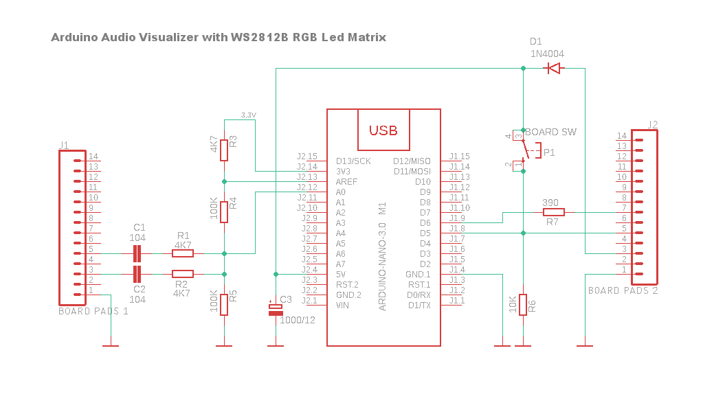 RGB 32‑Band Audio Spectrum Visualizer – Arduino LED Matrix Project