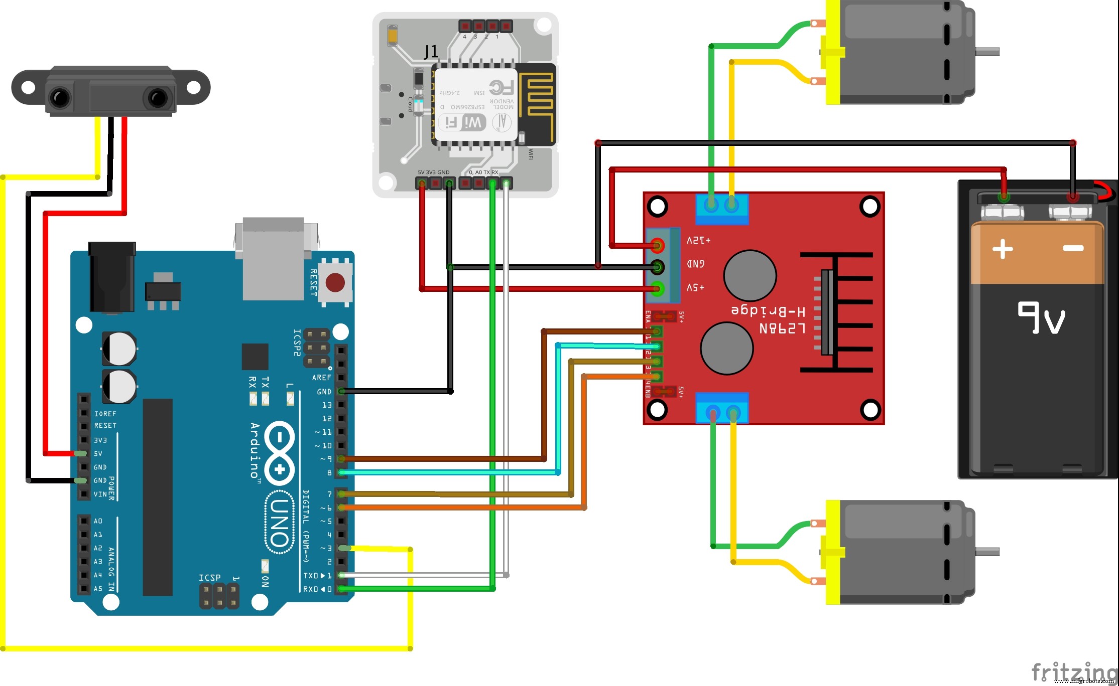 Bolt IoT Smart Robot Car – Arduino UNO & L298 Motor Drivers