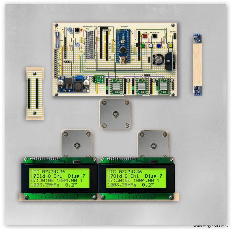Precision Air Pressure Monitor: Arduino UNO & Nano Barometer with Dual Dials
