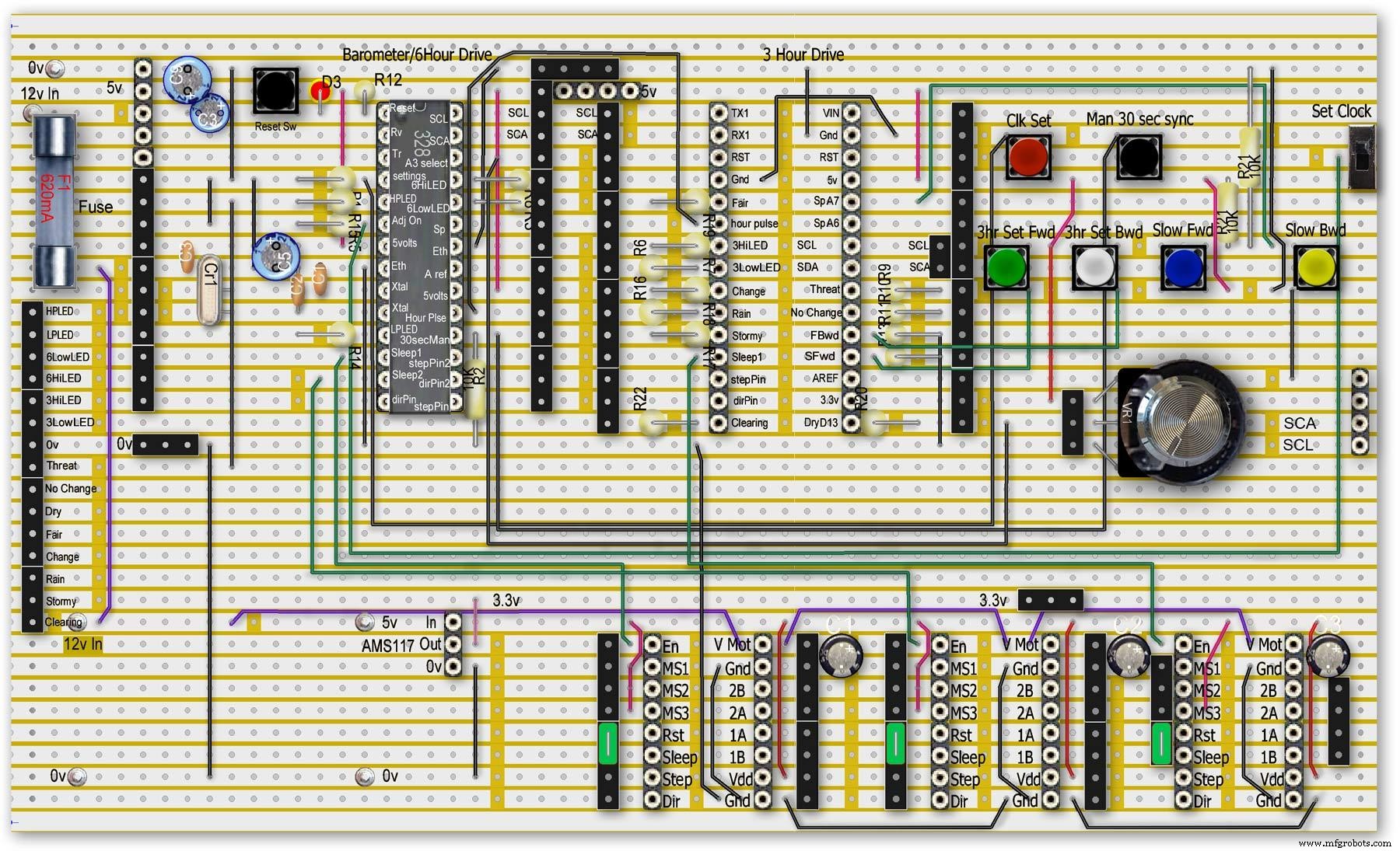 Precision Air Pressure Monitor: Arduino UNO & Nano Barometer with Dual Dials