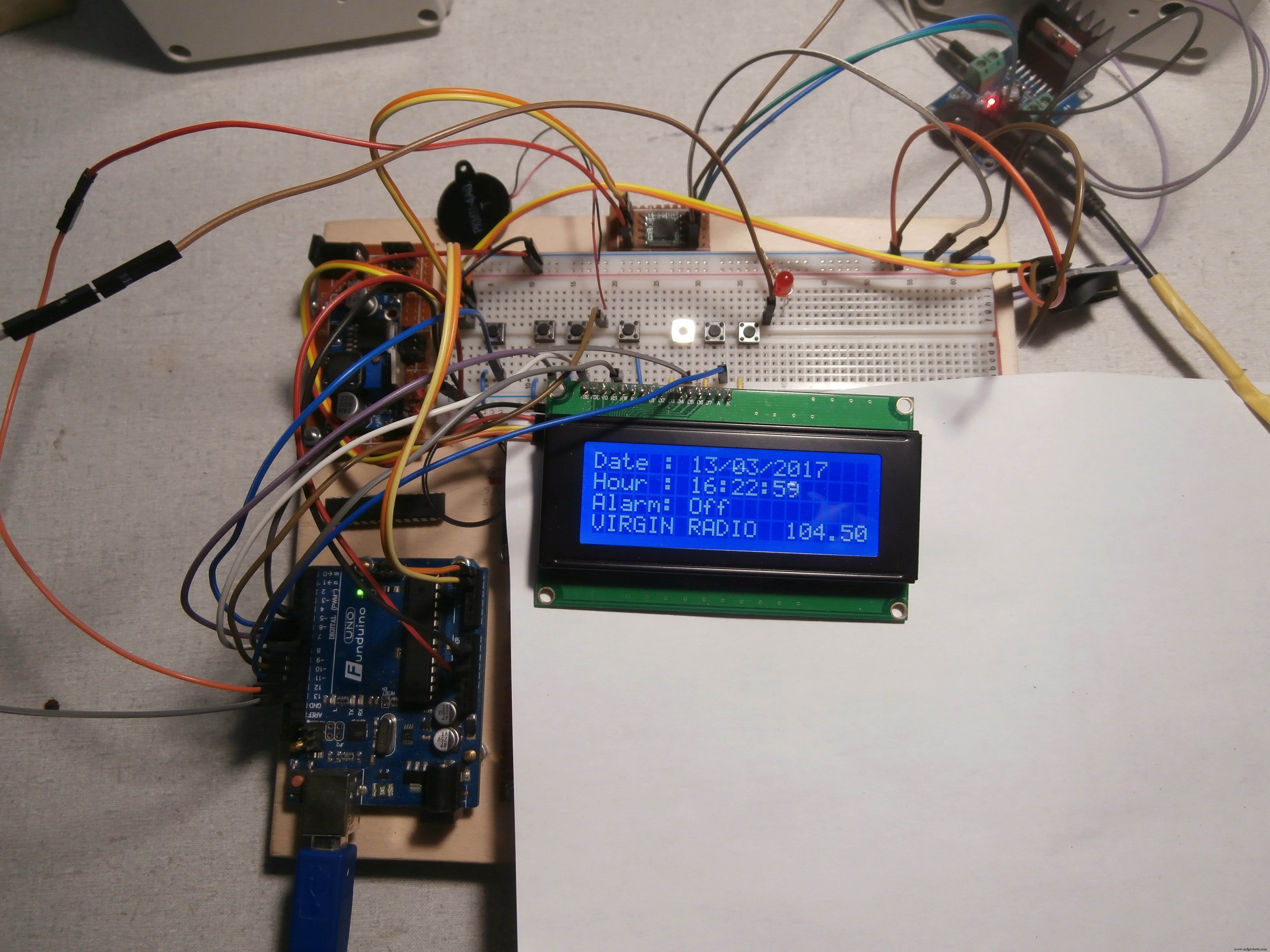 ArduRadio Alarm Clock: DIY Arduino-Based FM Radio & Alarm System