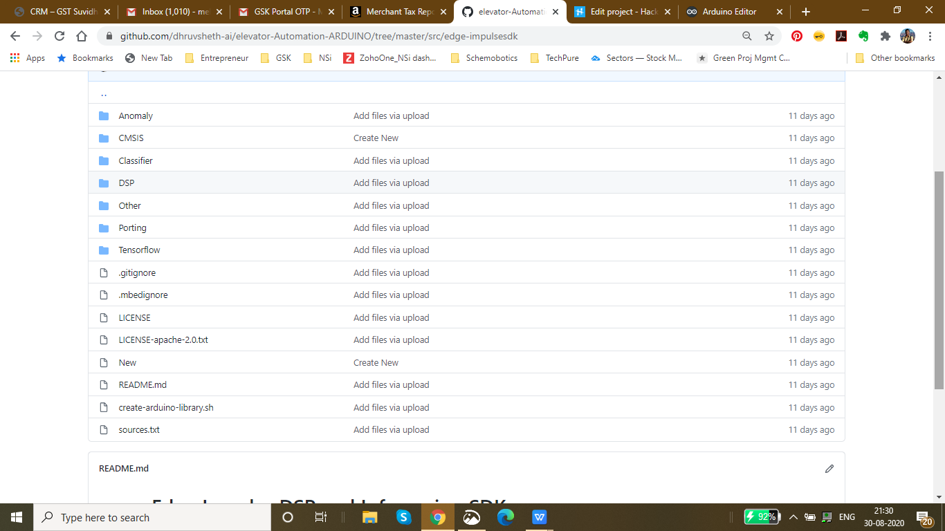 Spectrino: TinyML & IoT Touch-Free Solutions with Arduino Nano & ESP8266