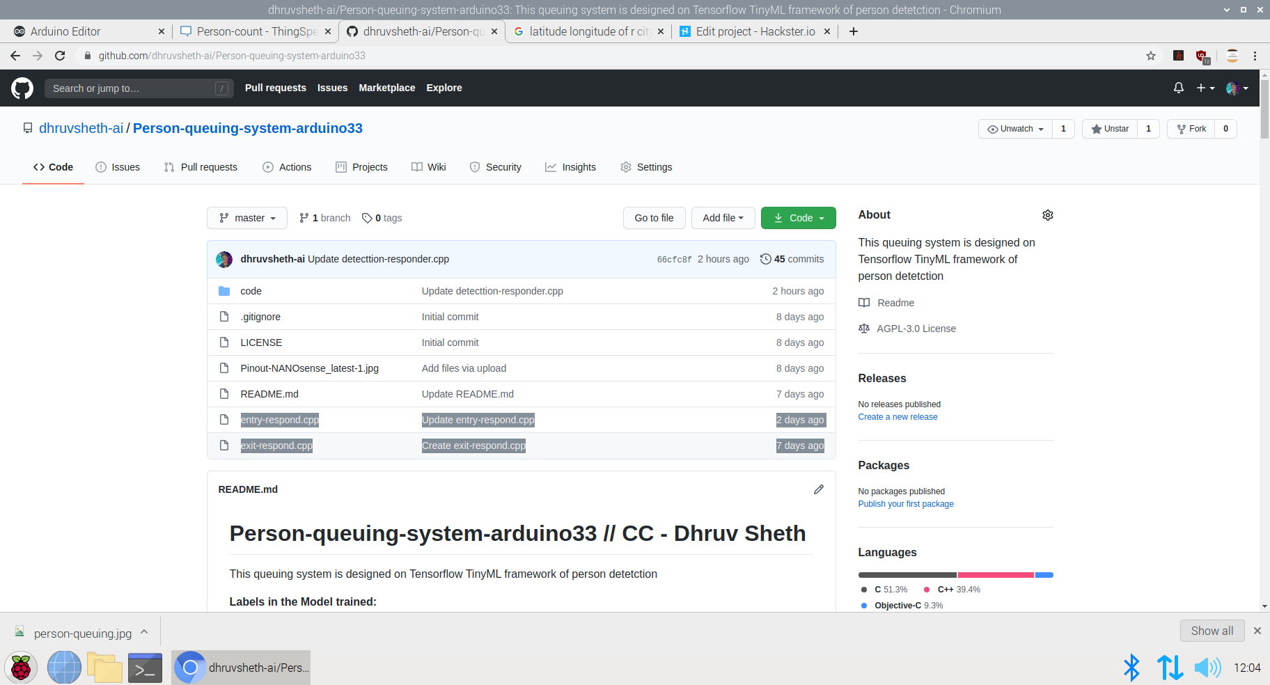 Spectrino: TinyML & IoT Touch-Free Solutions with Arduino Nano & ESP8266