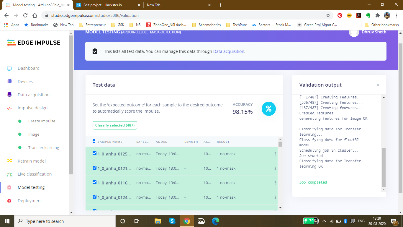Spectrino: TinyML & IoT Touch-Free Solutions with Arduino Nano & ESP8266