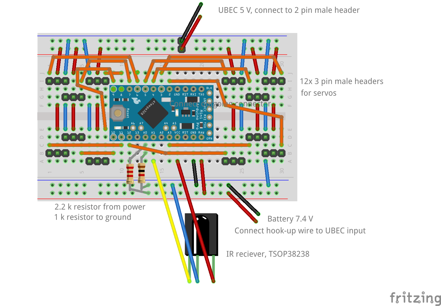 KITtyBot: DIY Smart Robot Kit with Arduino Pro Mini, Servos, IR Control & Power Supply