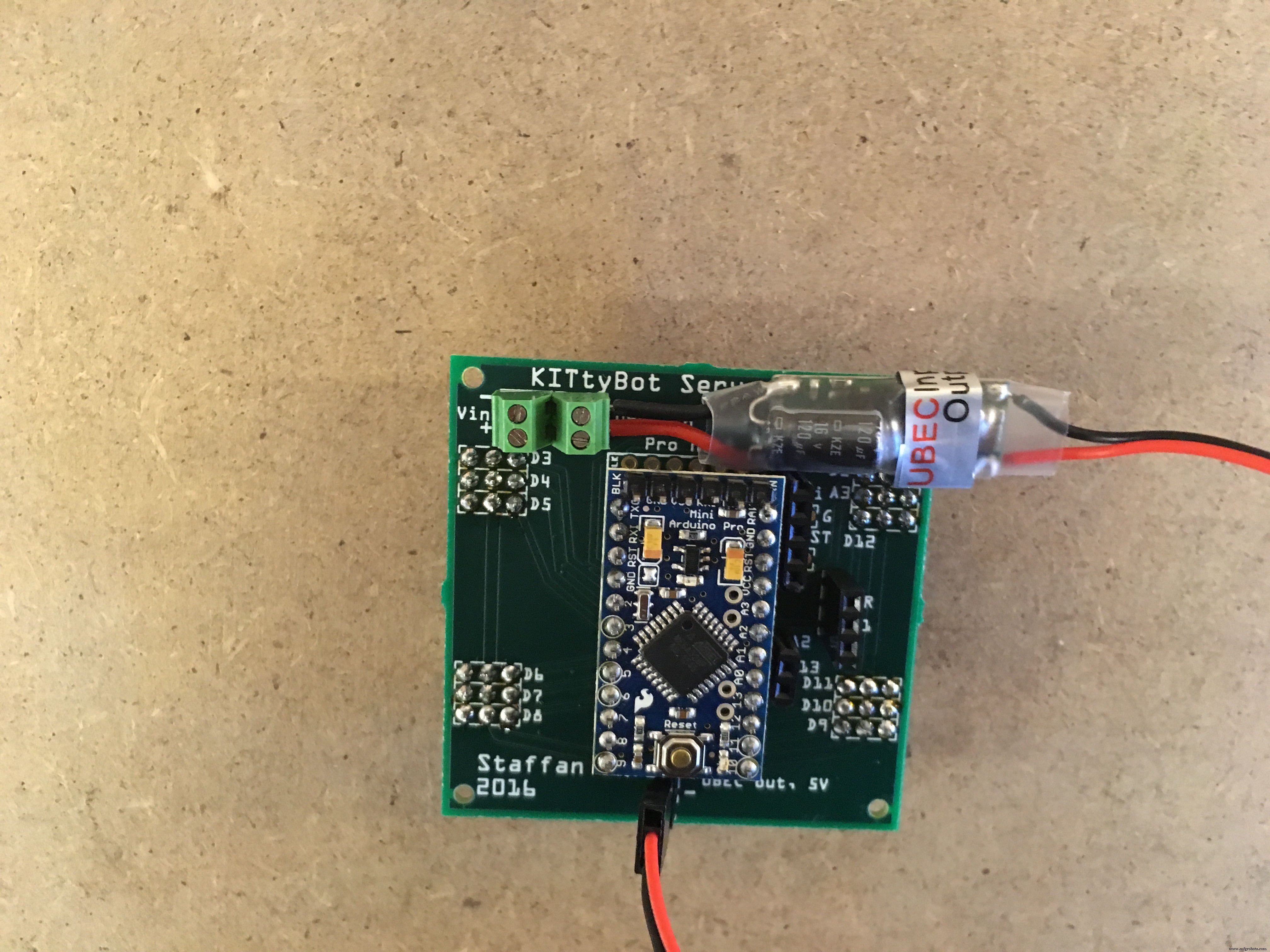 KITtyBot: DIY Smart Robot Kit with Arduino Pro Mini, Servos, IR Control & Power Supply