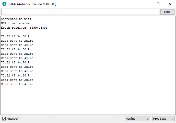 MKR1000 with DHT22: Real‑Time Temperature & Humidity Monitoring to Azure