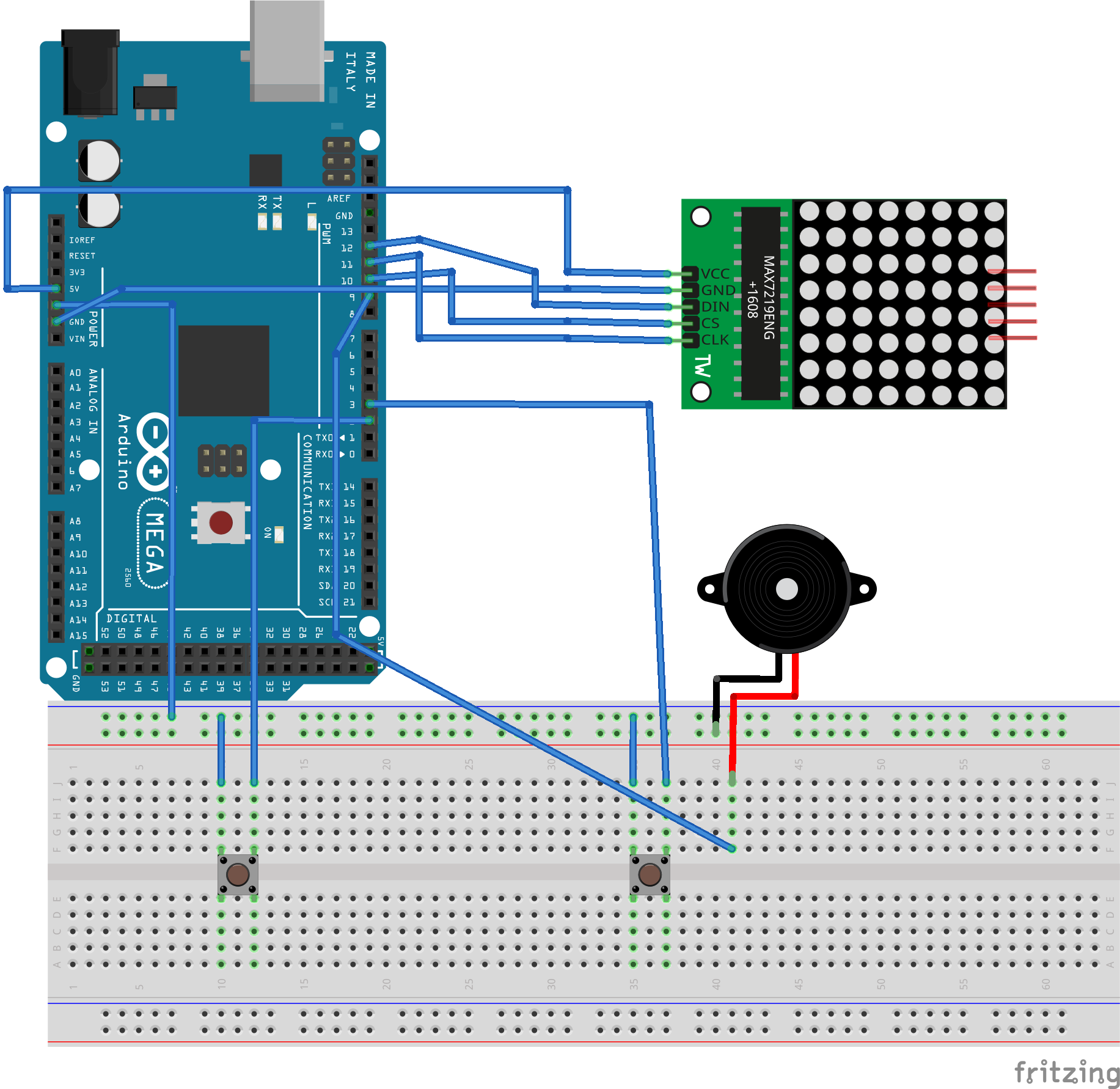 Create a Classic Asteroids Game with Arduino Mega and MAX72XX LED Matrix