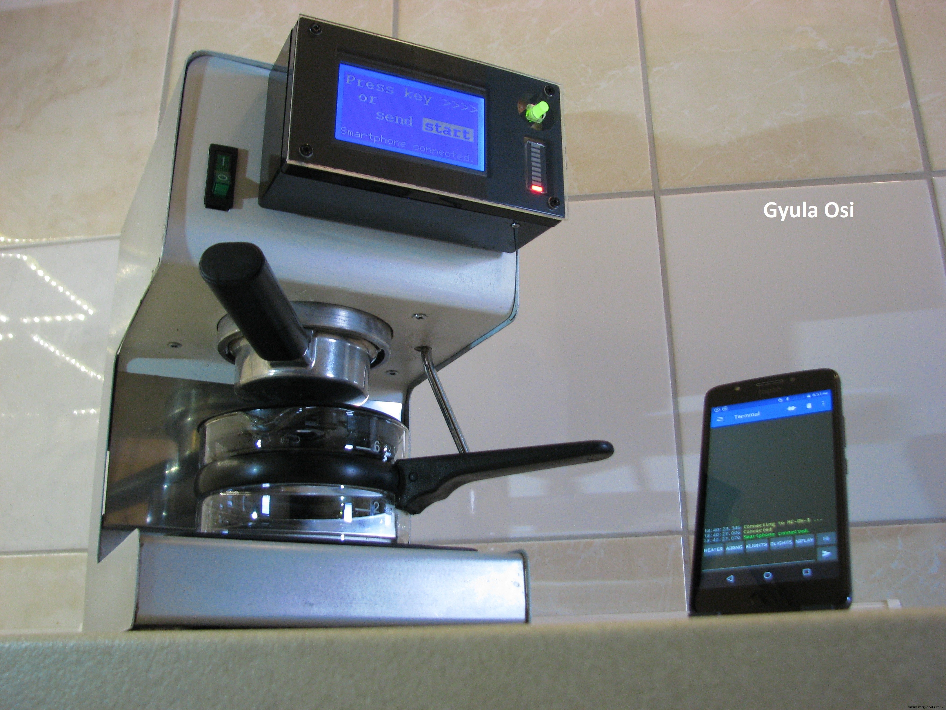 Arduino‑Powered Smart Coffee Maker with Bluetooth Control and Temperature Monitoring