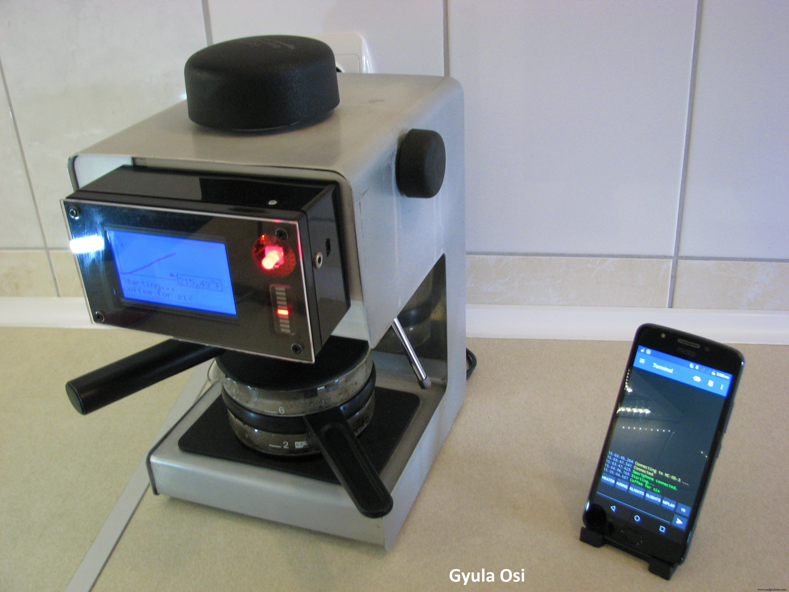 Arduino‑Powered Smart Coffee Maker with Bluetooth Control and Temperature Monitoring