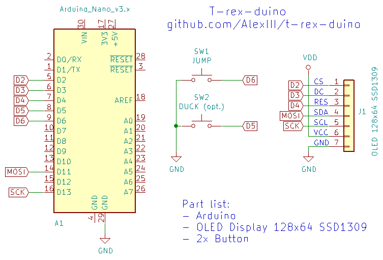 T-Rex-duino: Arduino Clone of the Classic Chrome Dinosaur Game