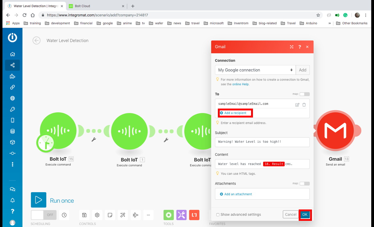 Real-Time Water Level Monitoring & Alert System with Bolt IoT