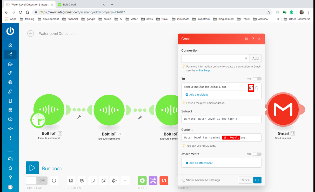 Real-Time Water Level Monitoring & Alert System with Bolt IoT
